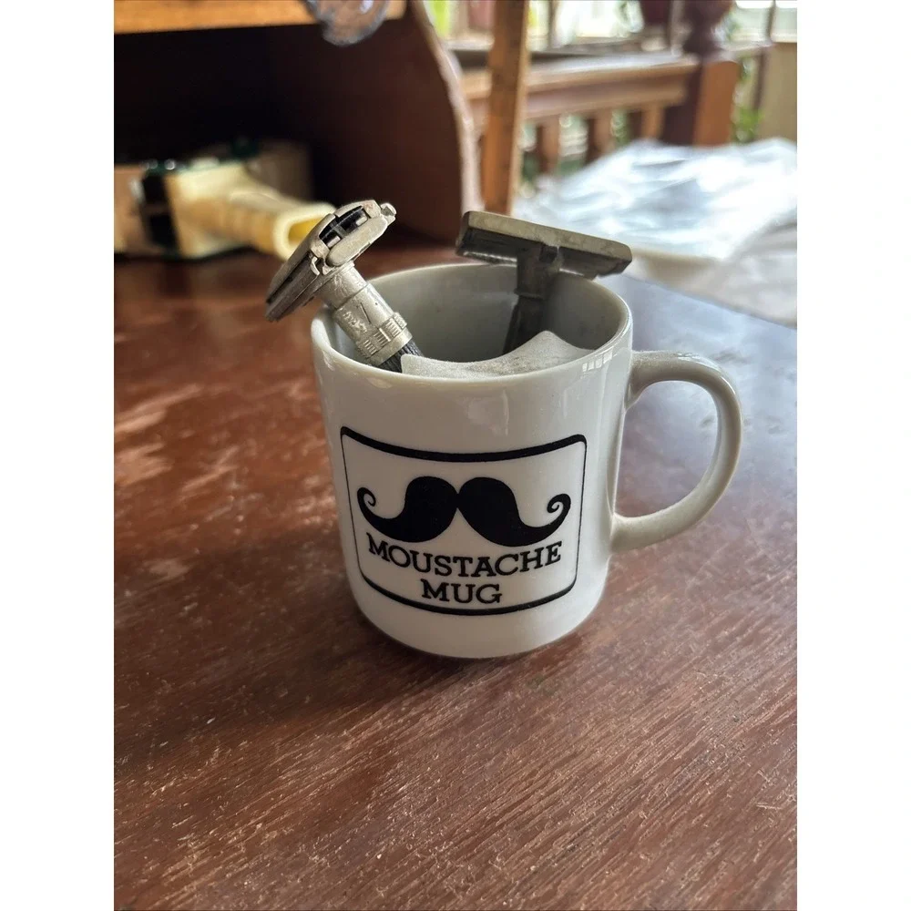Vintage Shaving Cup and 2 Safety Mustache Mug